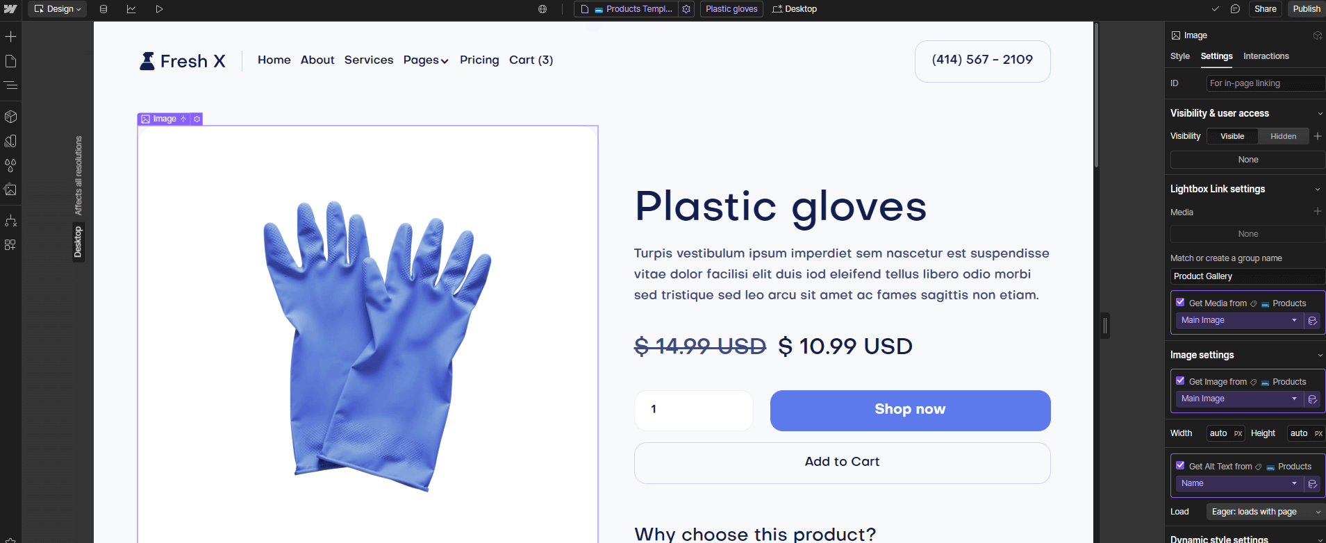 Fresh X Webflow Template and UI Kit eCommerce Page | Brix Template
