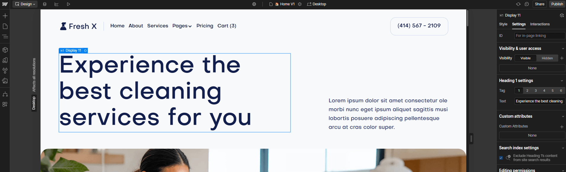 Fresh X Webflow Template and UI Kit Static Content | Brix Template
