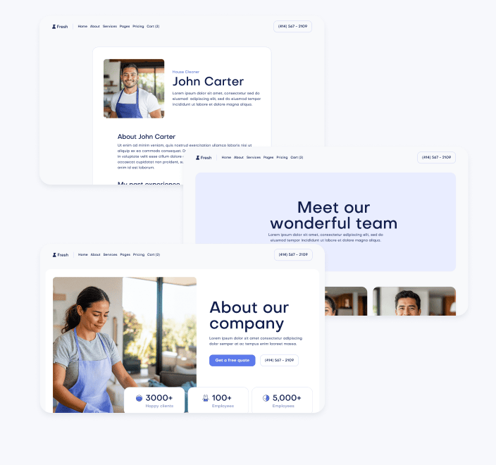 Fresh X - 70 Section Included - Cleaning Webflow Template
